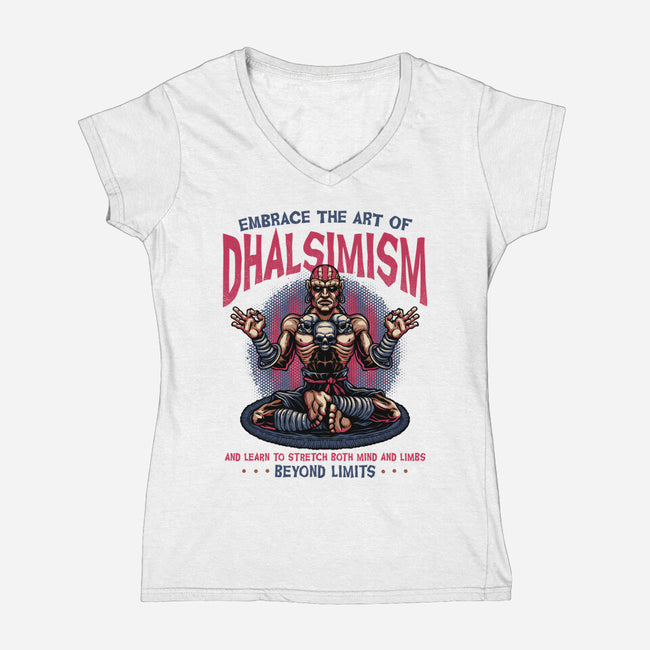 The Art Of Dhalsimism-Womens-V-Neck-Tee-glitchygorilla