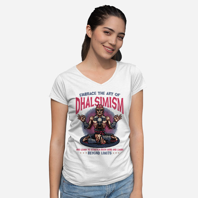 The Art Of Dhalsimism-Womens-V-Neck-Tee-glitchygorilla