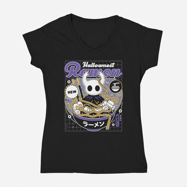 Hallownest Ramen Aesthetic-Womens-V-Neck-Tee-LAGELANTEE