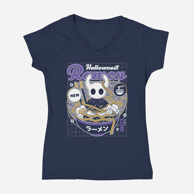 Hallownest Ramen Aesthetic-Womens-V-Neck-Tee-LAGELANTEE