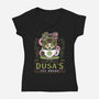 Dusa Green Tea Emblem-Womens-V-Neck-Tee-LAGELANTEE