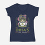 Dusa Green Tea Emblem-Womens-V-Neck-Tee-LAGELANTEE