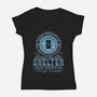 Cabin Coins Stamp Club Emblem-Womens-V-Neck-Tee-LAGELANTEE