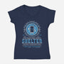 Cabin Coins Stamp Club Emblem-Womens-V-Neck-Tee-LAGELANTEE