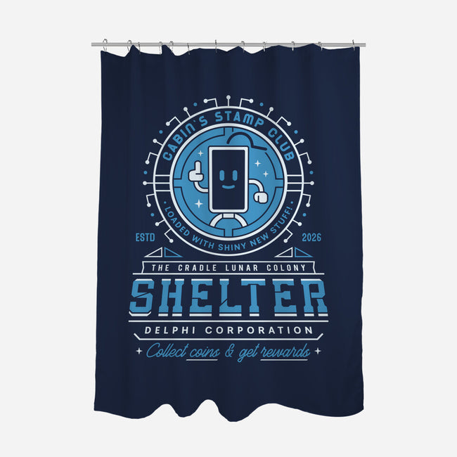 Cabin Coins Stamp Club Emblem-None-Polyester-Shower Curtain-LAGELANTEE