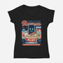 Cabin Coins Ramen Vintage-Womens-V-Neck-Tee-LAGELANTEE