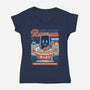 Cabin Coins Ramen Vintage-Womens-V-Neck-Tee-LAGELANTEE