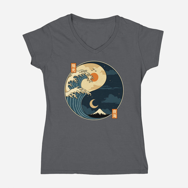 The Balance Wave-Womens-V-Neck-Tee-retrodivision
