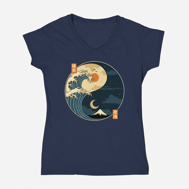 The Balance Wave-Womens-V-Neck-Tee-retrodivision