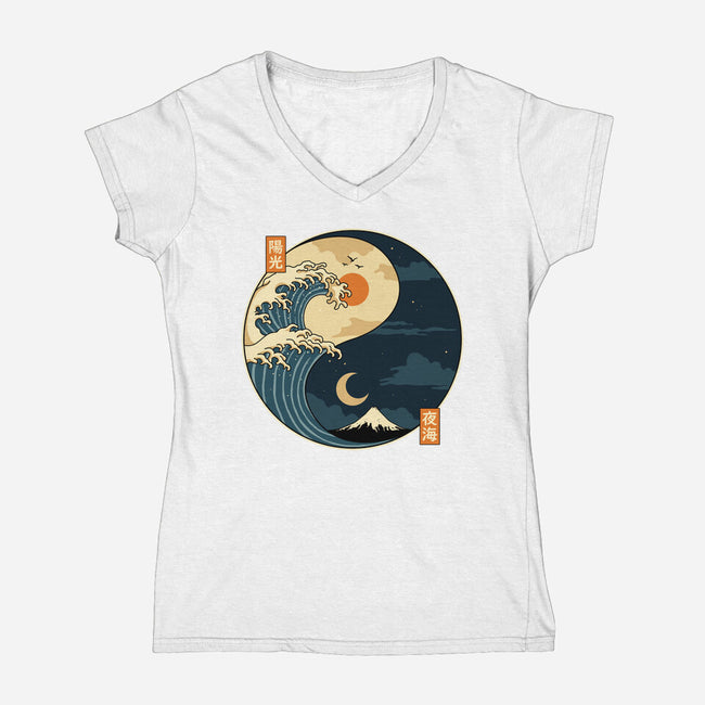 The Balance Wave-Womens-V-Neck-Tee-retrodivision