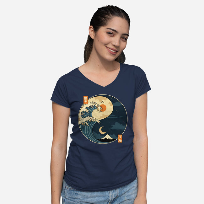 The Balance Wave-Womens-V-Neck-Tee-retrodivision