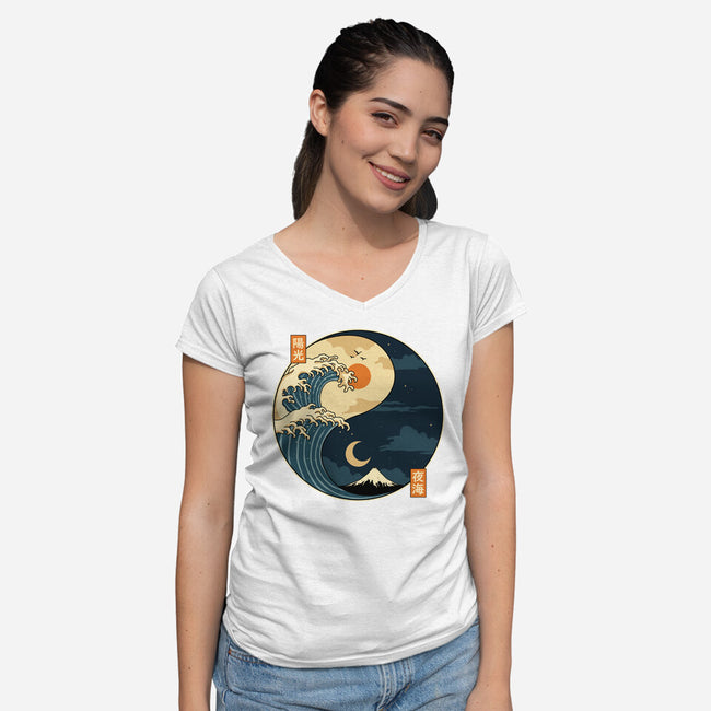 The Balance Wave-Womens-V-Neck-Tee-retrodivision