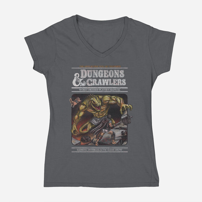 Dungeons And Crawlers-Womens-V-Neck-Tee-NMdesign