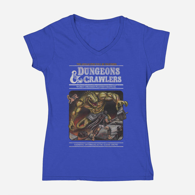 Dungeons And Crawlers-Womens-V-Neck-Tee-NMdesign