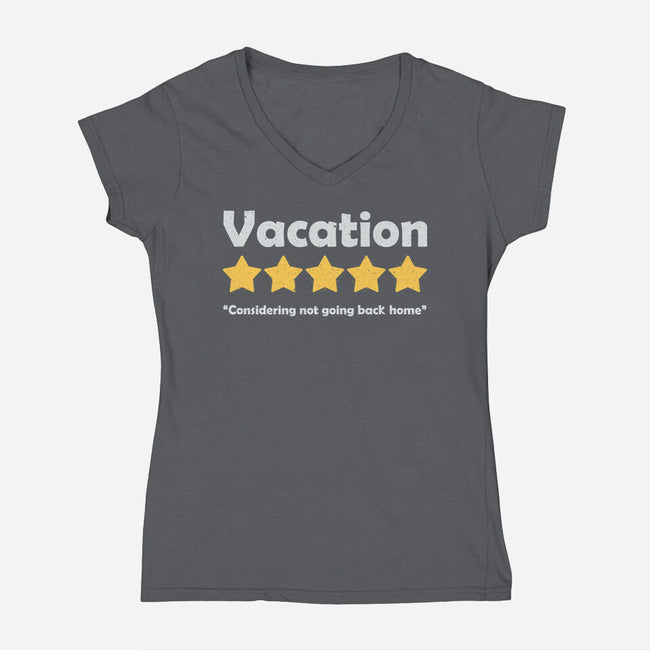 Vacation Review-Womens-V-Neck-Tee-NMdesign