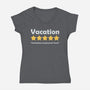 Vacation Review-Womens-V-Neck-Tee-NMdesign
