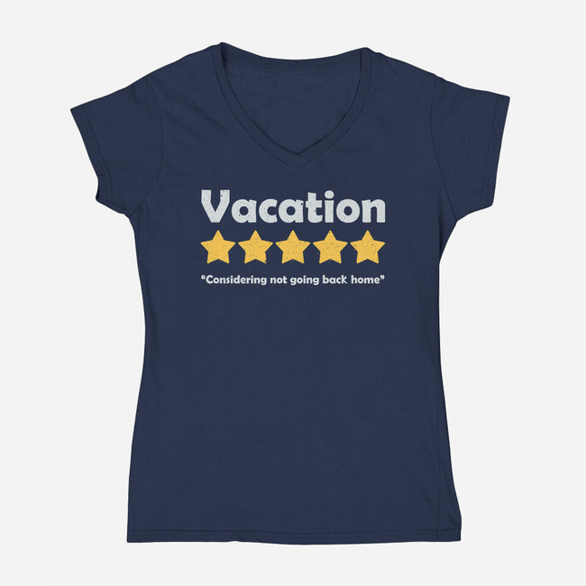 Vacation Review-Womens-V-Neck-Tee-NMdesign