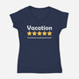 Vacation Review-Womens-V-Neck-Tee-NMdesign