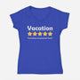 Vacation Review-Womens-V-Neck-Tee-NMdesign