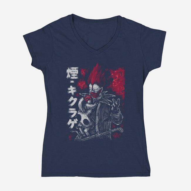 En And Kikurage-Womens-V-Neck-Tee-xMorfina