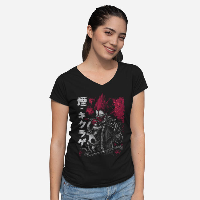 En And Kikurage-Womens-V-Neck-Tee-xMorfina