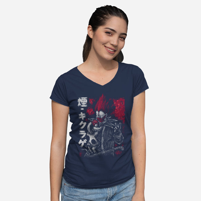 En And Kikurage-Womens-V-Neck-Tee-xMorfina