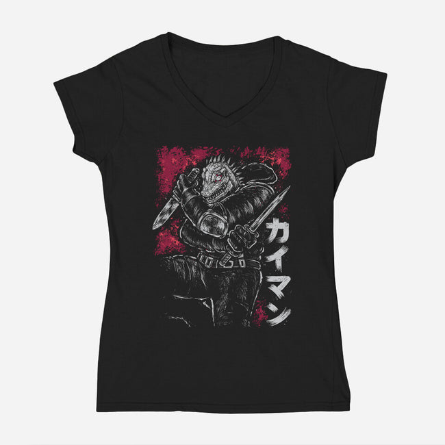 Kaiman-Womens-V-Neck-Tee-xMorfina