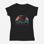 Where Maps End-Womens-V-Neck-Tee-glitchygorilla