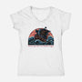 Where Maps End-Womens-V-Neck-Tee-glitchygorilla