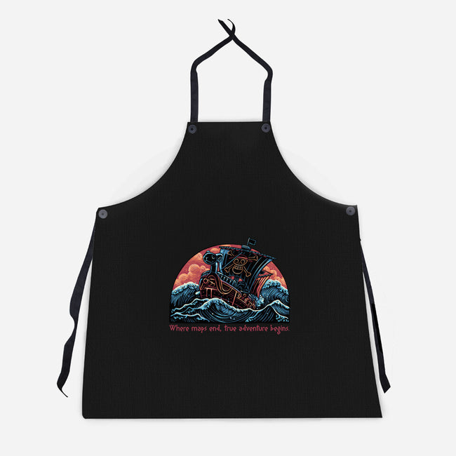 Where Maps End-Unisex-Kitchen-Apron-glitchygorilla