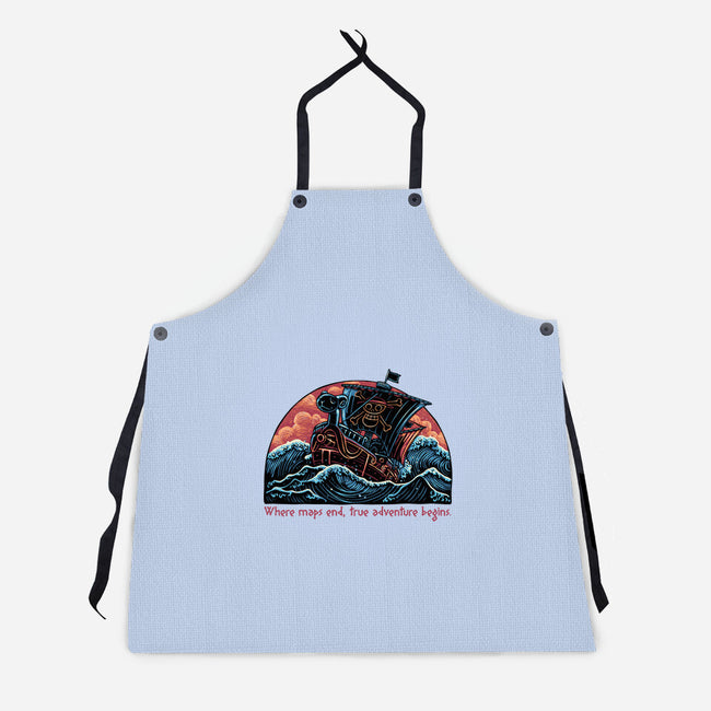 Where Maps End-Unisex-Kitchen-Apron-glitchygorilla