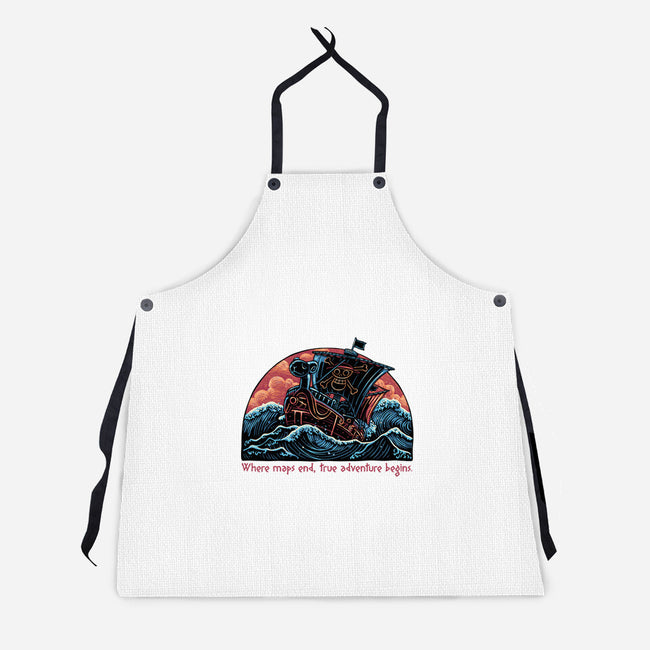 Where Maps End-Unisex-Kitchen-Apron-glitchygorilla