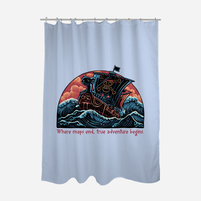 Where Maps End-None-Polyester-Shower Curtain-glitchygorilla