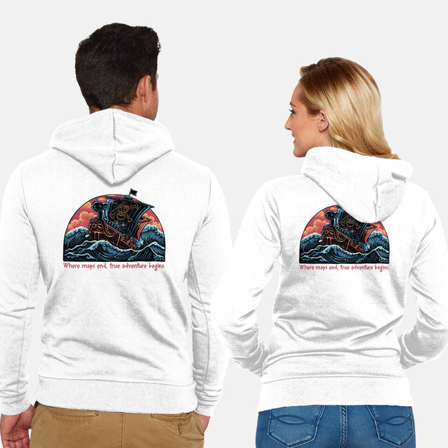 Where Maps End-Unisex-Zip-Up-Sweatshirt-glitchygorilla
