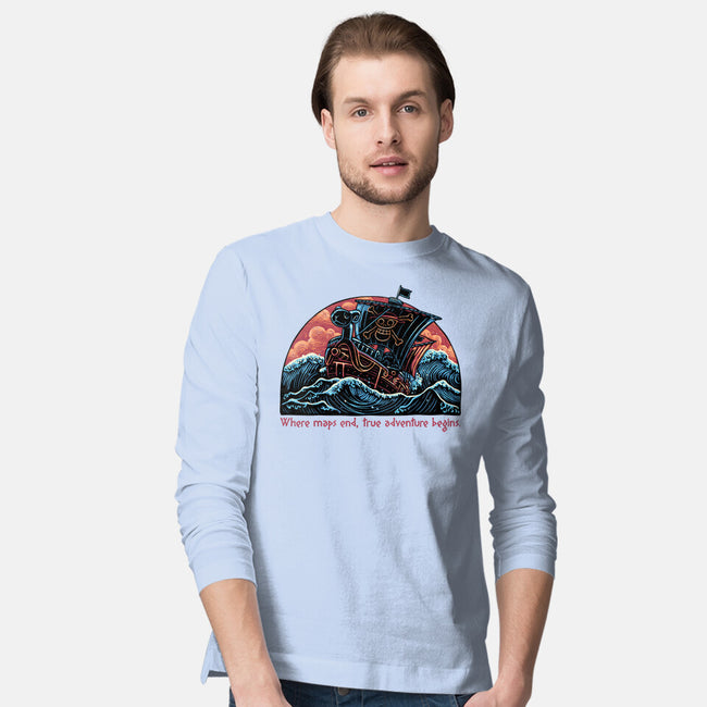 Where Maps End-Mens-Long Sleeved-Tee-glitchygorilla