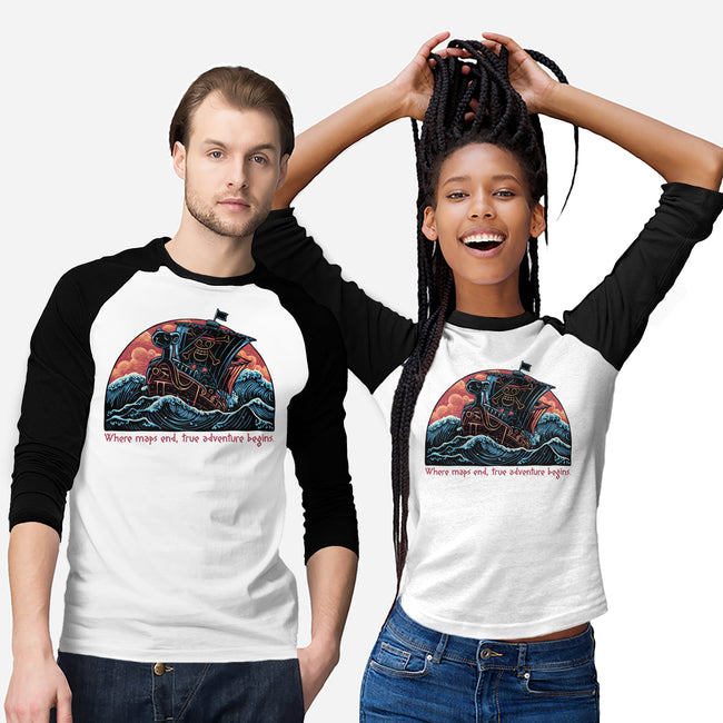 Where Maps End-Unisex-Baseball-Tee-glitchygorilla