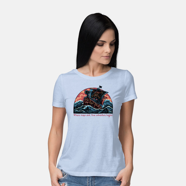 Where Maps End-Womens-Basic-Tee-glitchygorilla