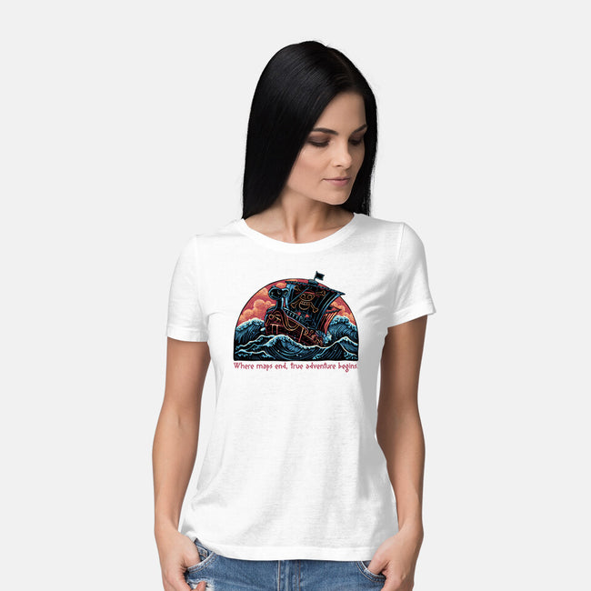 Where Maps End-Womens-Basic-Tee-glitchygorilla