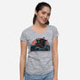 Where Maps End-Womens-V-Neck-Tee-glitchygorilla