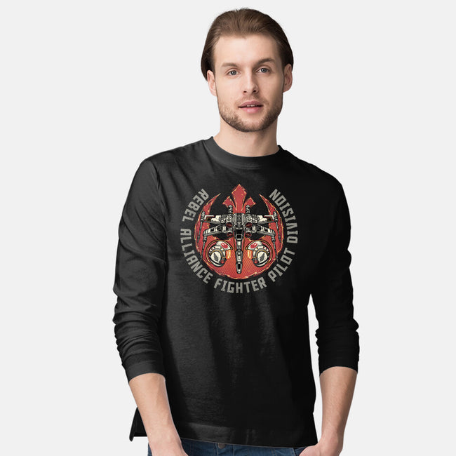 Fighter Pilot Division-Mens-Long Sleeved-Tee-glitchygorilla
