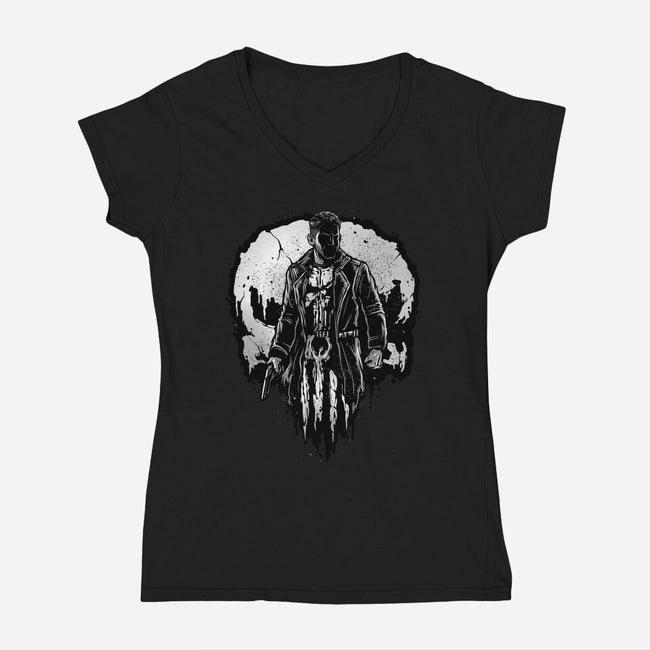 He Who Punishes-Womens-V-Neck-Tee-glitchygorilla