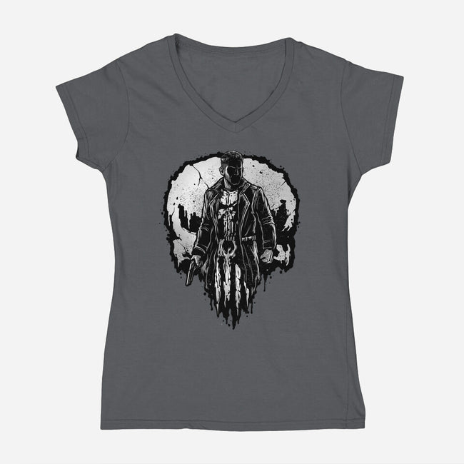 He Who Punishes-Womens-V-Neck-Tee-glitchygorilla