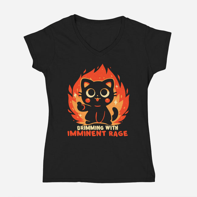 Brimming With Imminent Rage-Womens-V-Neck-Tee-TechraNova