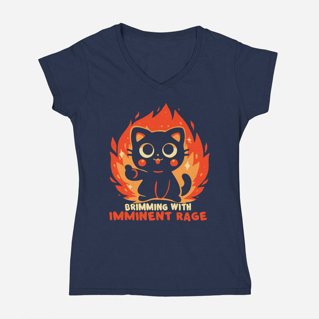 Brimming With Imminent Rage-Womens-V-Neck-Tee-TechraNova