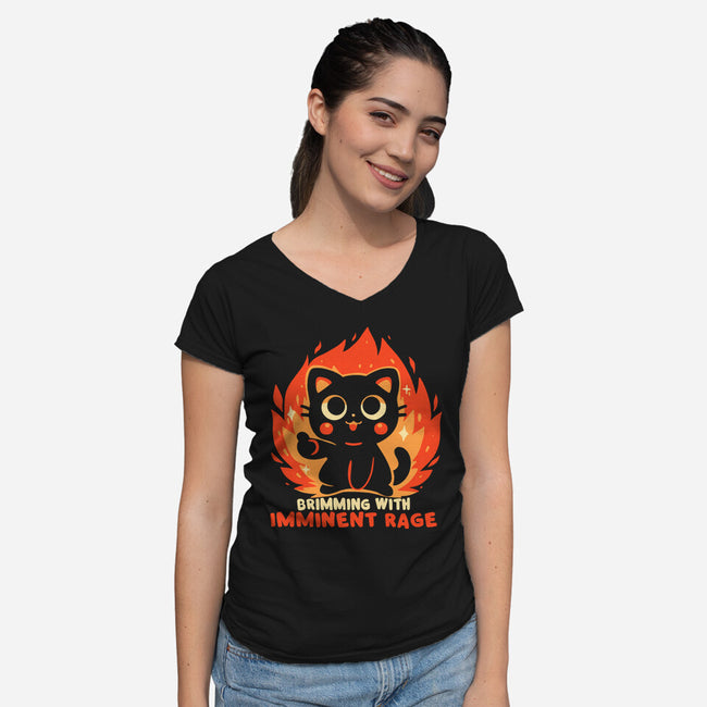 Brimming With Imminent Rage-Womens-V-Neck-Tee-TechraNova