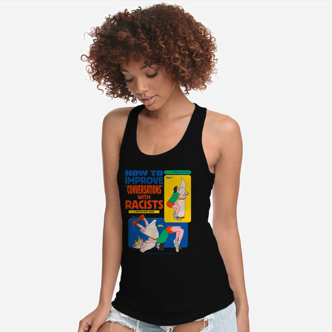 How To Improve Conversations-Womens-Racerback-Tank-Hafaell
