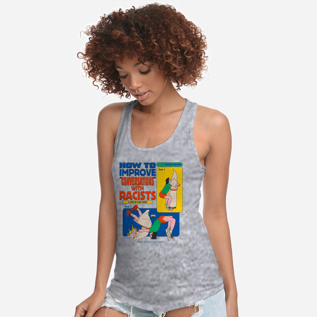 How To Improve Conversations-Womens-Racerback-Tank-Hafaell
