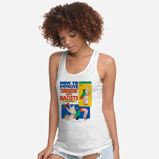 How To Improve Conversations-Womens-Racerback-Tank-Hafaell