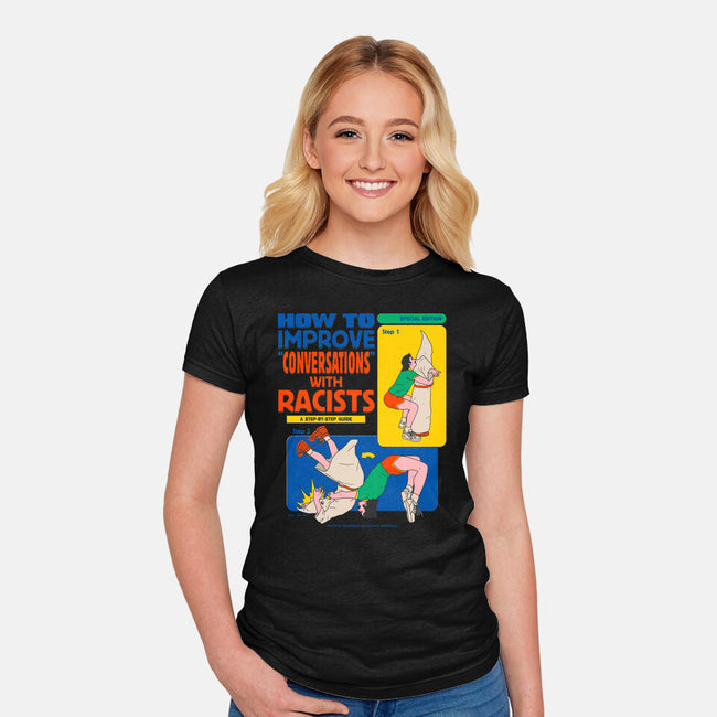How To Improve Conversations-Womens-Fitted-Tee-Hafaell