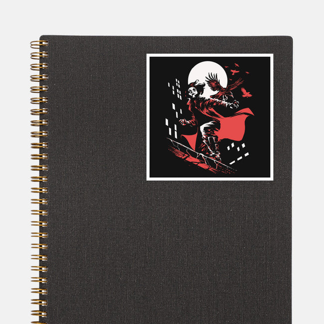 Retro Crow-None-Glossy-Sticker-zascanauta